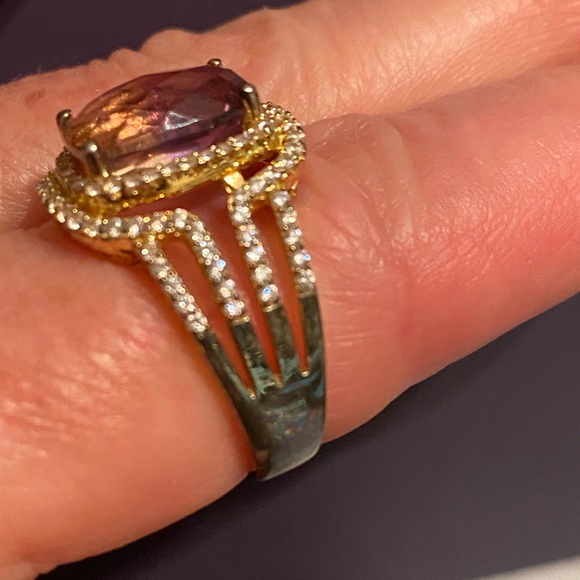 Daniel Steiger *gold plated over SS 925 CZs Genuine Ametrine *damage on GP - Picture 9 of 11